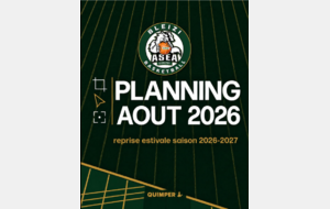 PLANNING DE REPRISE AOÛT SAISON 2026-27
